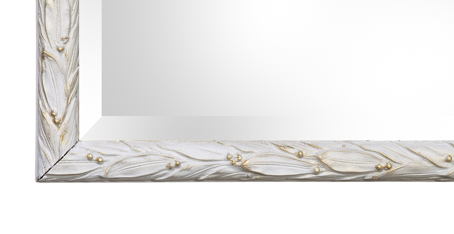Pale Gray & Gold Italian Beveled Mirror, 23" x 28" 5 Pale Gray & Gold Italian Beveled Mirror, 23" x 28"