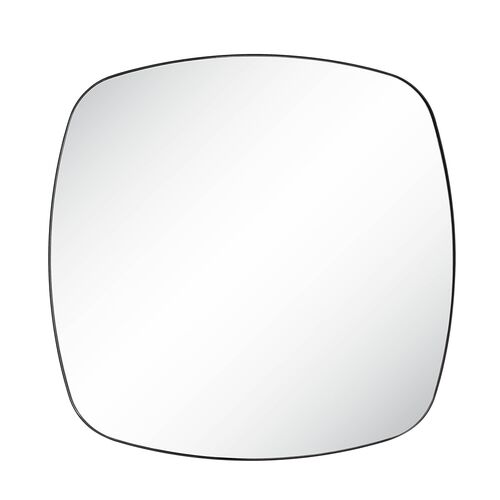 Raya Rounded Wall Mirror, Matte Black 1 Raya Rounded Wall Mirror, Matte Black