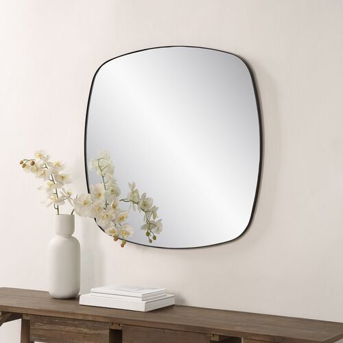 Raya Rounded Wall Mirror, Matte Black 5 Raya Rounded Wall Mirror, Matte Black