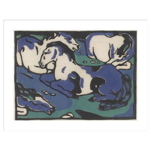 Resting Horses by Franz Marc Framed Print 1 Resting Horses by Franz Marc Framed Print