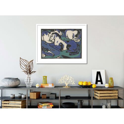 Resting Horses by Franz Marc Framed Print 2 Resting Horses by Franz Marc Framed Print