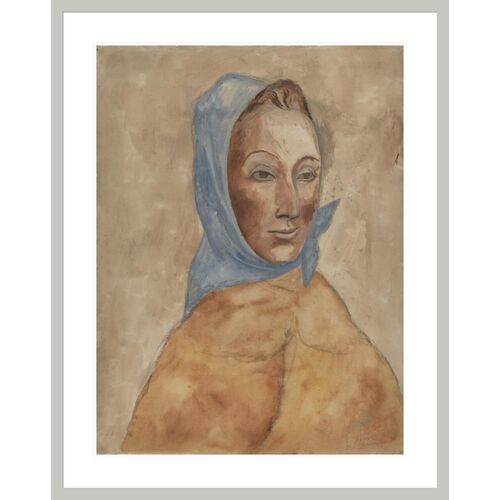 Woman with Kerchief by Pablo Picasso Framed Print