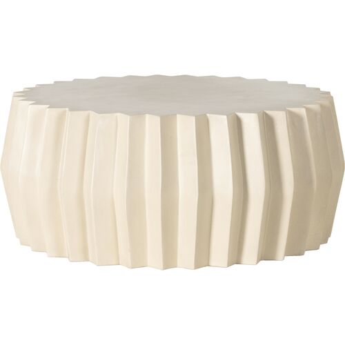Gina Outdoor Concrete Coffee Table, Parchment White 1 Gina Outdoor Concrete Coffee Table, Parchment White