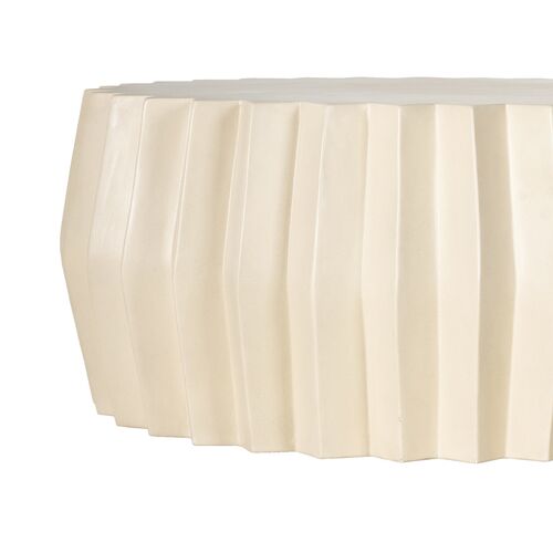 Gina Outdoor Concrete Coffee Table, Parchment White 8 Gina Outdoor Concrete Coffee Table, Parchment White