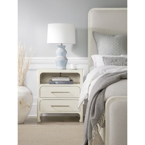 Serenity Raffia 2-Drawer Nightstand, Sand Dollar 2 Serenity Raffia 2-Drawer Nightstand, Sand Dollar