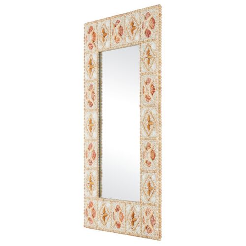 Junonia Rectangular Shell Wall Mirror, Natural 2 Junonia Rectangular Shell Wall Mirror, Natural