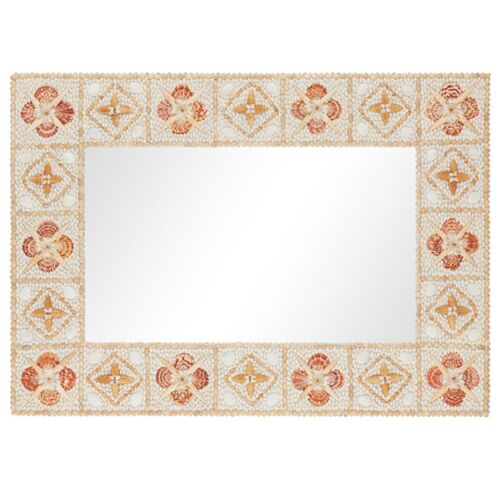 Junonia Rectangular Shell Wall Mirror, Natural 3 Junonia Rectangular Shell Wall Mirror, Natural