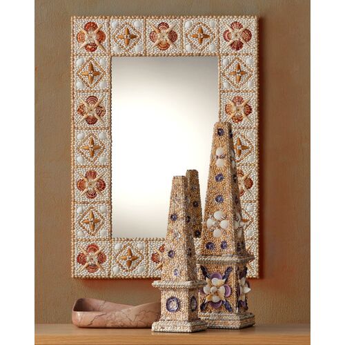 Junonia Rectangular Shell Wall Mirror, Natural 6 Junonia Rectangular Shell Wall Mirror, Natural