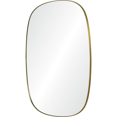 Thanatos Soft Rounded Wall Mirror, Brushed Brass 2 Thanatos Soft Rounded Wall Mirror, Brushed Brass