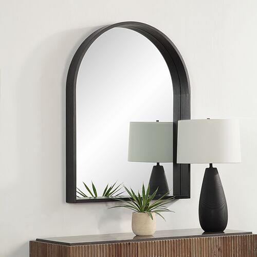 Axelle Arched Wall Mirror, Matte Black 4 Axelle Arched Wall Mirror, Matte Black