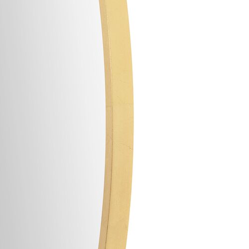 Kaia Round Wall Mirror, Gold Leaf/White Oak 4 Kaia Round Wall Mirror, Gold Leaf/White Oak
