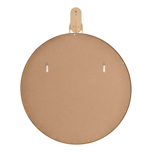 Kaia Round Wall Mirror, Gold Leaf/White Oak 6 Kaia Round Wall Mirror, Gold Leaf/White Oak