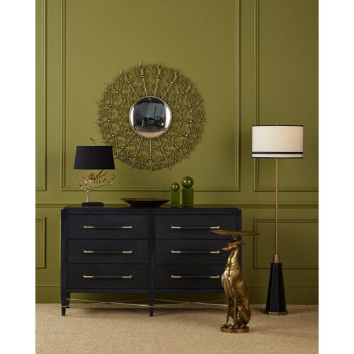 Levain Swirl Iron 45" Round Wall Mirror, Gold Leaf 5 Levain Swirl Iron 45" Round Wall Mirror, Gold Leaf