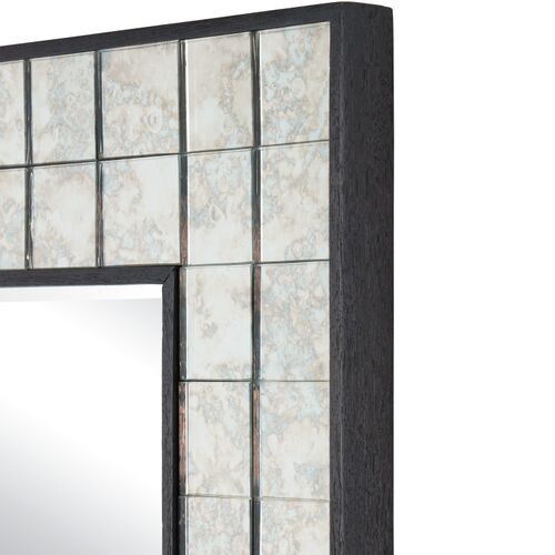 Mosaico Rectangular Wall Mirror, Ebony/Antique Mirror Tile 2 Mosaico Rectangular Wall Mirror, Ebony/Antique Mirror Tile