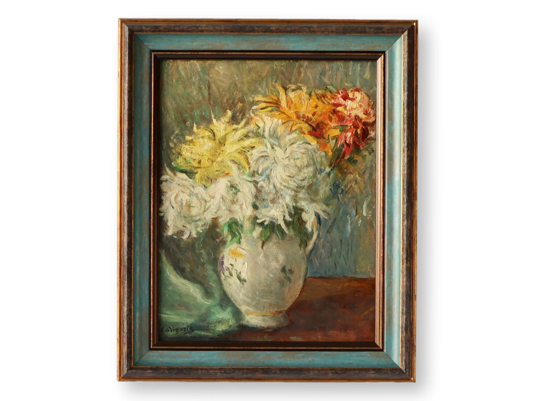 French Still Life Chrysanthemum Painting 1 French Still Life Chrysanthemum Painting
