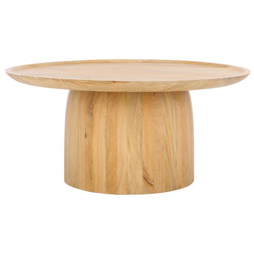 Wells Round Wood Coffee Table, Natural
