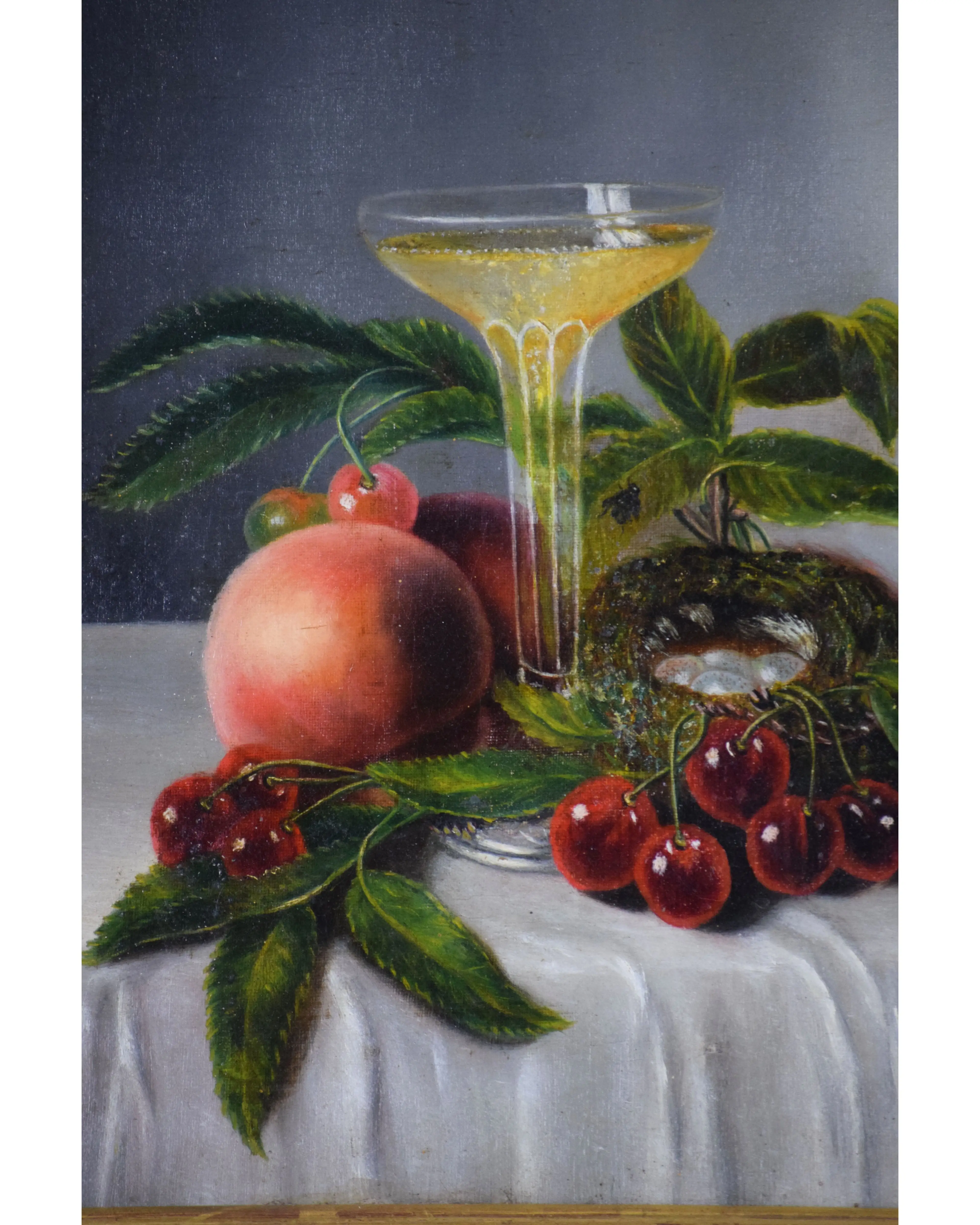 19th C Champagne & Cherries Still Life 2 19th C Champagne & Cherries Still Life