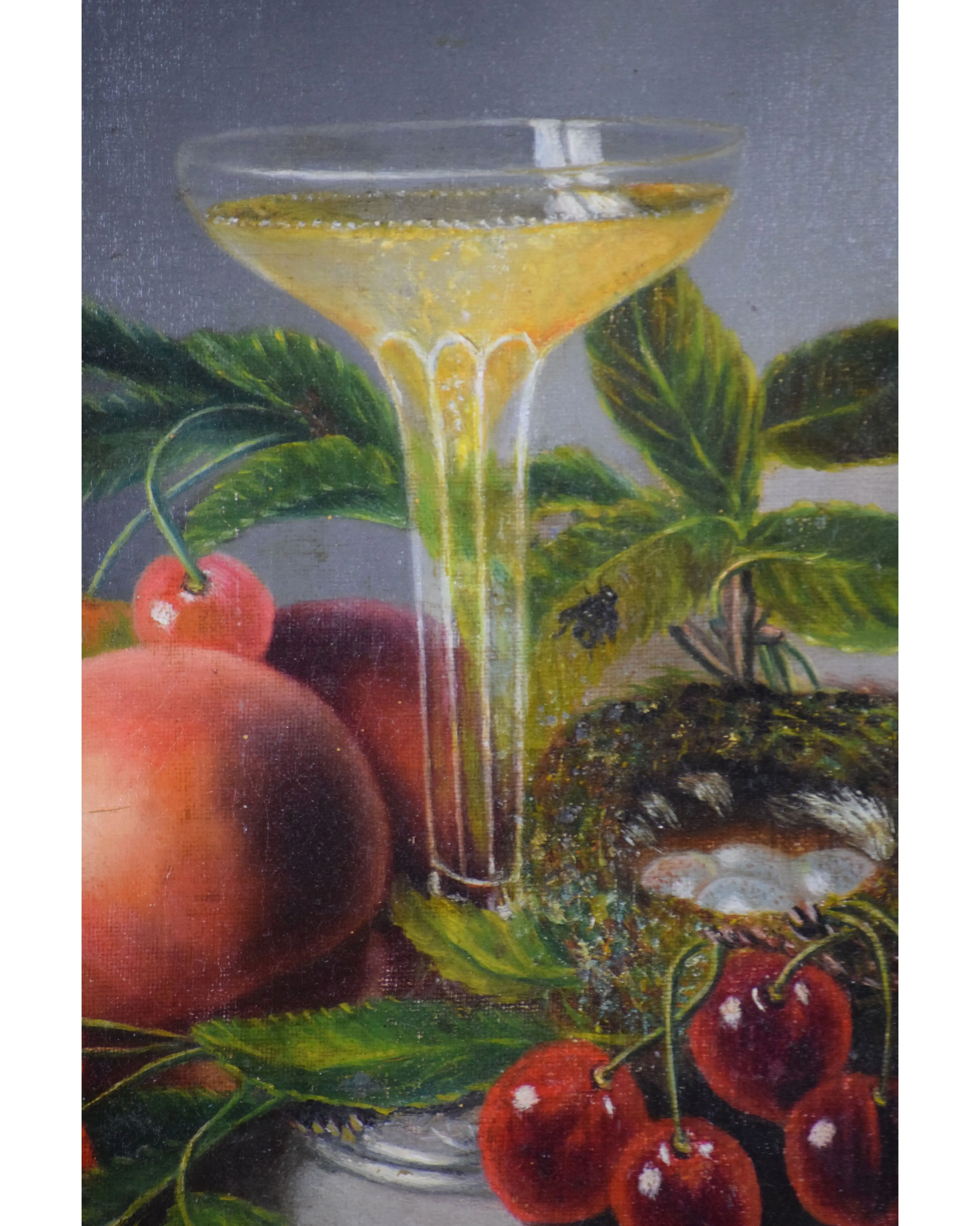19th C Champagne & Cherries Still Life 6 19th C Champagne & Cherries Still Life