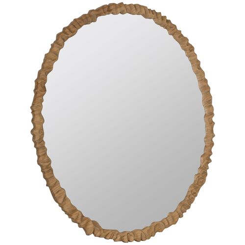 Eilat Round Wood Wall Mirror, Natural 1 Eilat Round Wood Wall Mirror, Natural