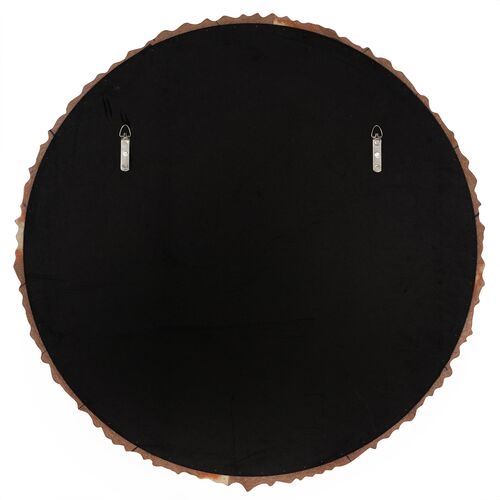 Eilat Round Wood Wall Mirror, Natural 4 Eilat Round Wood Wall Mirror, Natural