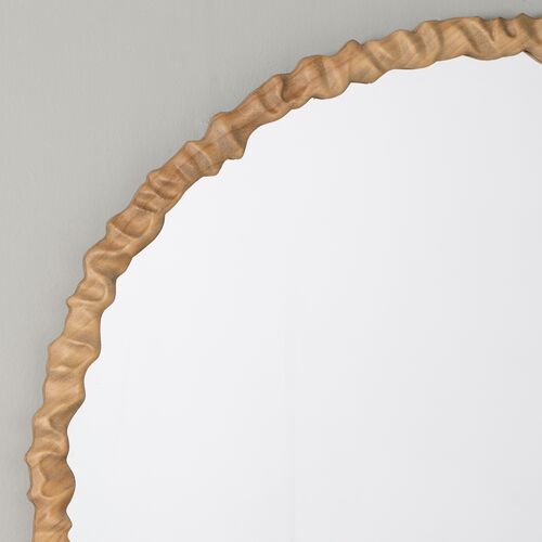 Eilat Round Wood Wall Mirror, Natural 5 Eilat Round Wood Wall Mirror, Natural