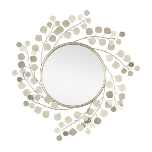 Lunaria Petal Round Wall Mirror, Silver 1 Lunaria Petal Round Wall Mirror, Silver