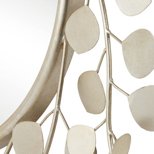Lunaria Petal Round Wall Mirror, Silver 2 Lunaria Petal Round Wall Mirror, Silver