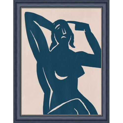 Blue Silhouette Muse Painting by Olive Perry 1 Blue Silhouette Muse Painting by Olive Perry