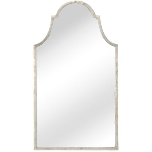 Architectural Arch Iron Wall Mirror, Silver 1 Architectural Arch Iron Wall Mirror, Silver