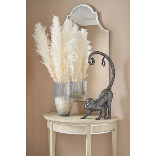 Architectural Arch Iron Wall Mirror, Silver 2 Architectural Arch Iron Wall Mirror, Silver
