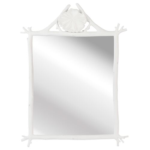 Grotto Composite Wall Mirror, White 1 Grotto Composite Wall Mirror, White