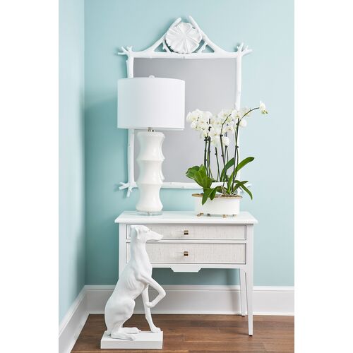 Grotto Composite Wall Mirror, White 4 Grotto Composite Wall Mirror, White