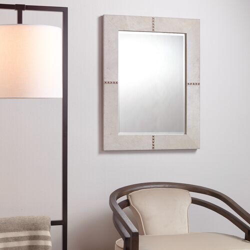 Cross Stitch Hide Rectangle Wall Mirror, White 2 Cross Stitch Hide Rectangle Wall Mirror, White