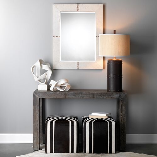Cross Stitch Hide Rectangle Wall Mirror, White 4 Cross Stitch Hide Rectangle Wall Mirror, White