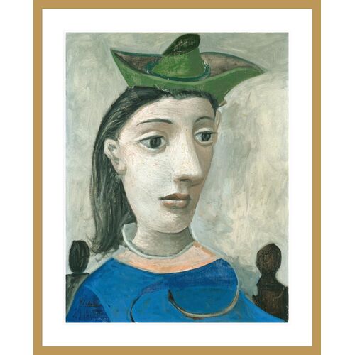 Woman with Green Hat by Pablo Picasso Framed Print