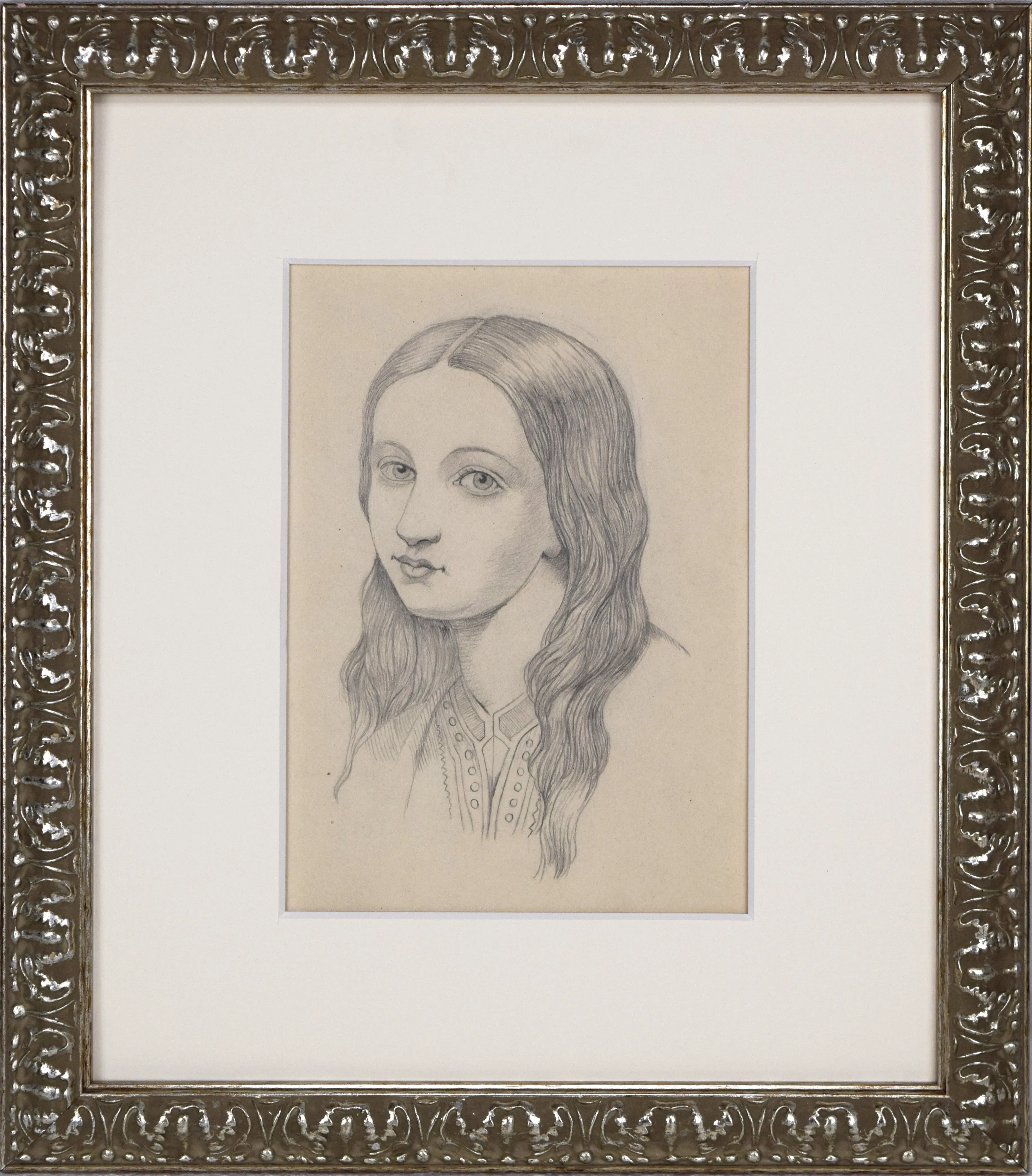19th Century Graphite Portriat Drawing 1 19th Century Graphite Portriat Drawing