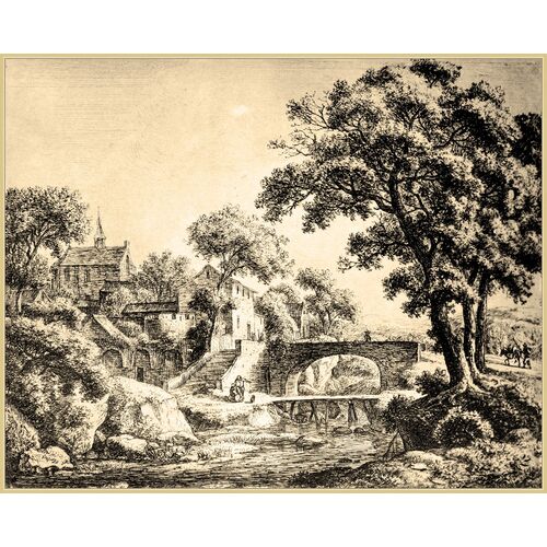 Lauren Liess, Countryside Etching Sepia 1 Lauren Liess, Countryside Etching Sepia