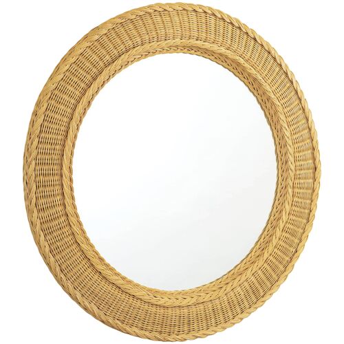 Pierre Round Rattan Wall Mirror, Natural 1 Pierre Round Rattan Wall Mirror, Natural