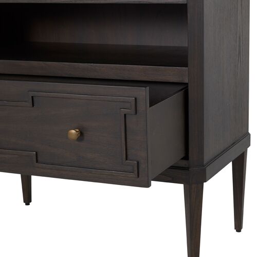Glenwood Cerused 1-Drawer Nightstand, Forest Black/Agros White Stone 10 Glenwood Cerused 1-Drawer Nightstand, Forest Black/Agros White Stone