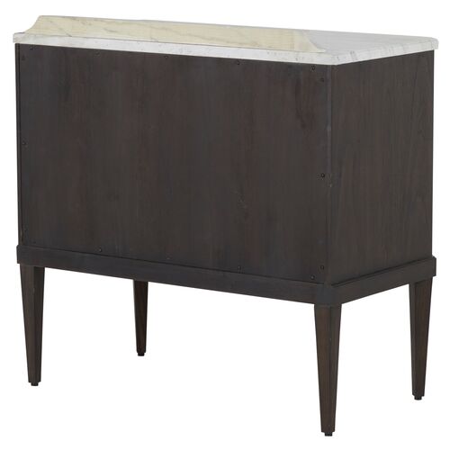 Glenwood Cerused 1-Drawer Nightstand, Forest Black/Agros White Stone 4 Glenwood Cerused 1-Drawer Nightstand, Forest Black/Agros White Stone