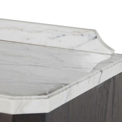 Glenwood Cerused 1-Drawer Nightstand, Forest Black/Agros White Stone 5 Glenwood Cerused 1-Drawer Nightstand, Forest Black/Agros White Stone