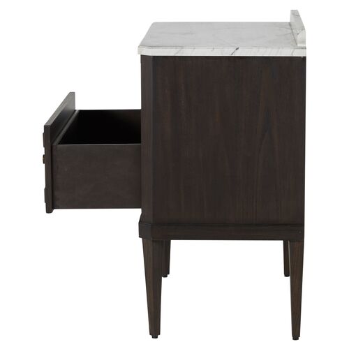 Glenwood Cerused 1-Drawer Nightstand, Forest Black/Agros White Stone 6 Glenwood Cerused 1-Drawer Nightstand, Forest Black/Agros White Stone
