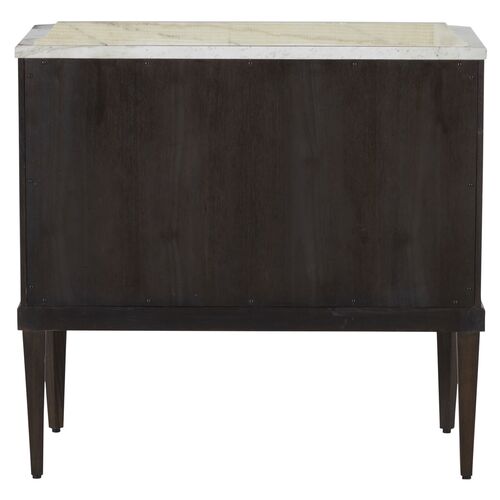 Glenwood Cerused 1-Drawer Nightstand, Forest Black/Agros White Stone 7 Glenwood Cerused 1-Drawer Nightstand, Forest Black/Agros White Stone
