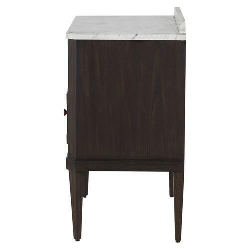 Glenwood Cerused 1-Drawer Nightstand, Forest Black/Agros White Stone 9 Glenwood Cerused 1-Drawer Nightstand, Forest Black/Agros White Stone