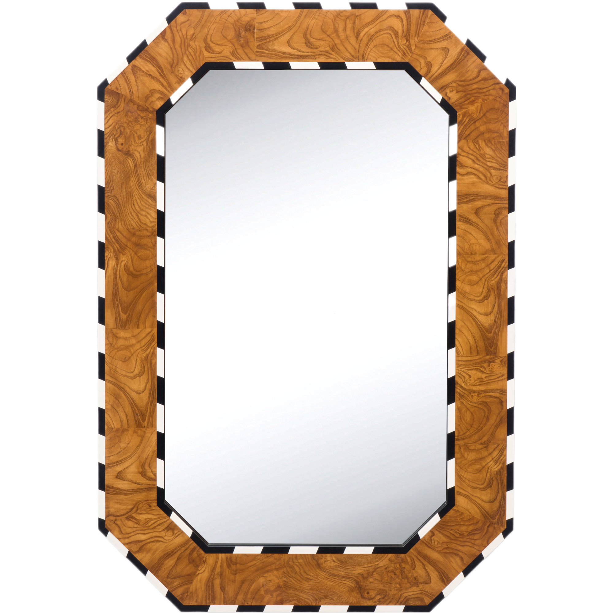 Orwell Wall Mirror, Burlwood/Ebony/Off-White 1 Orwell Wall Mirror, Burlwood/Ebony/Off-White