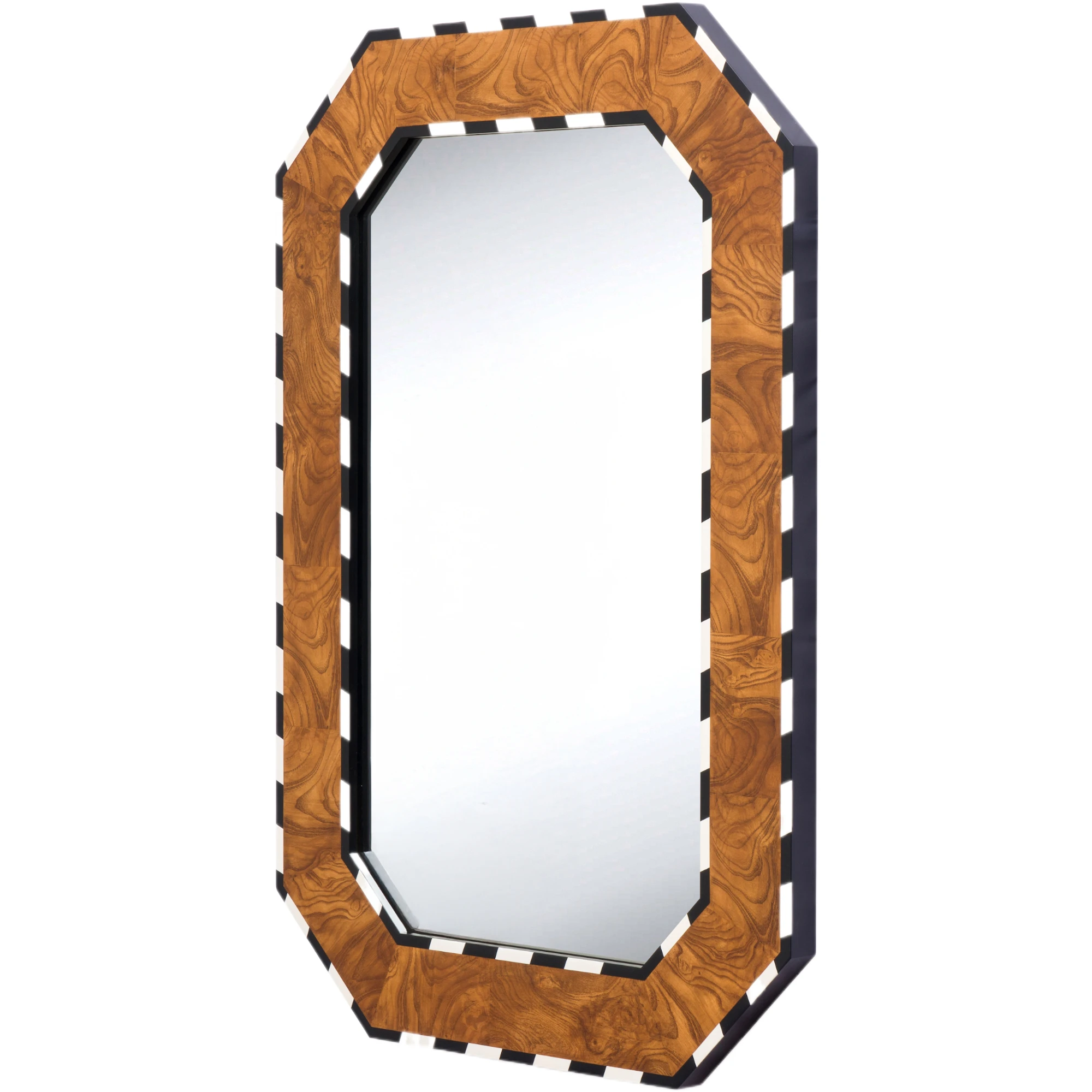 Orwell Wall Mirror, Burlwood/Ebony/Off-White 2 Orwell Wall Mirror, Burlwood/Ebony/Off-White