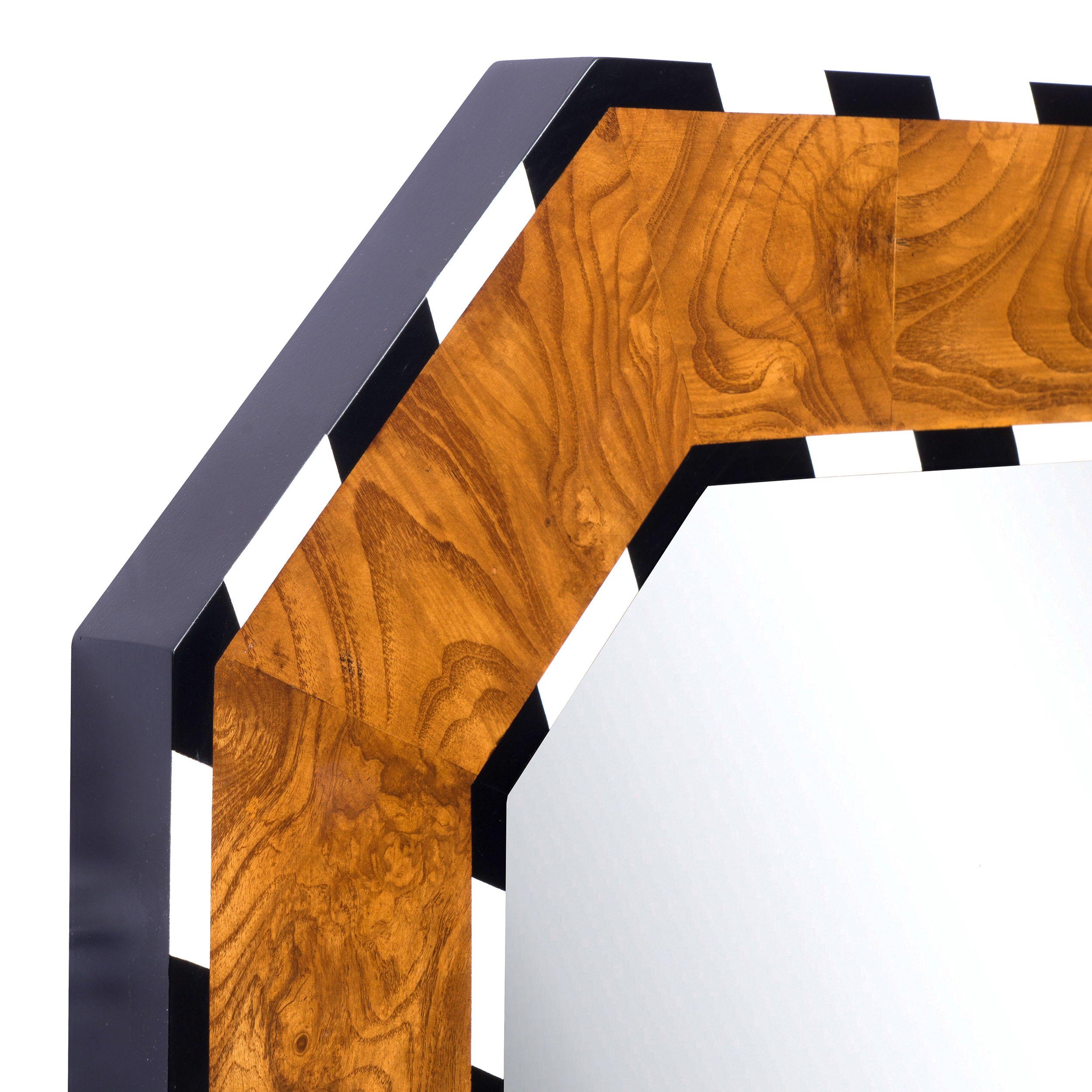 Orwell Wall Mirror, Burlwood/Ebony/Off-White 4 Orwell Wall Mirror, Burlwood/Ebony/Off-White
