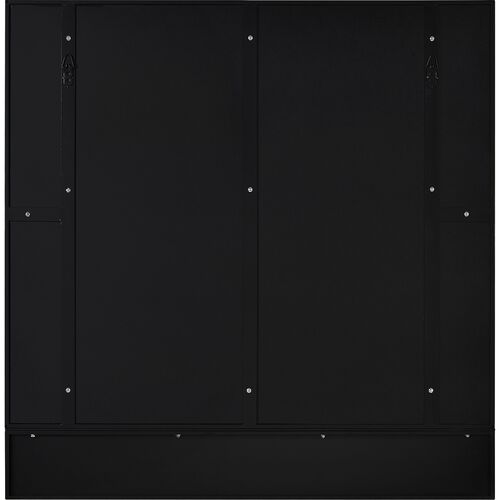 Phaedra Square Wall Mirror w/ Shelf, Black 6 Phaedra Square Wall Mirror w/ Shelf, Black