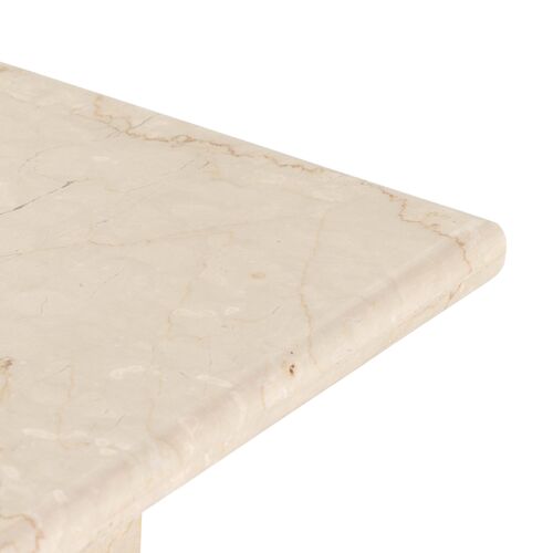 Bari Solid Marble End Table, Soft Cream 7 Bari Solid Marble End Table, Soft Cream