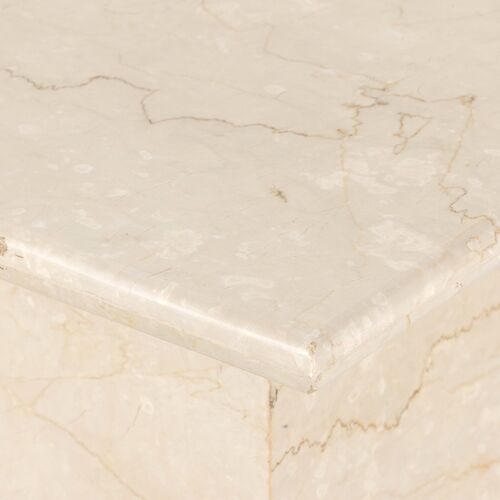 Bari Solid Marble End Table, Soft Cream 9 Bari Solid Marble End Table, Soft Cream